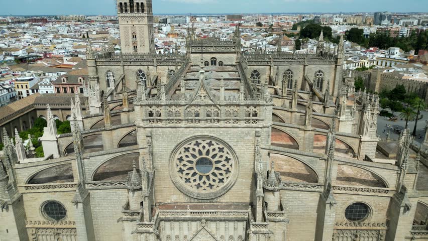seville catedral cathedral huge church Royalty-Free Stock Footage #1109867277