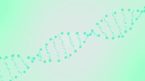 Futuristic rotating DNA strand. Genetic engineering scientific background. Simple loop animation. Template for biochemistry and biology projects. DNA molecules.
