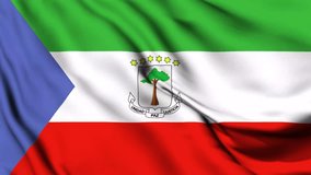 Equatorial Guinea waving flag 4K animation video. Equatorial Guinea waving flag seamless looping animation