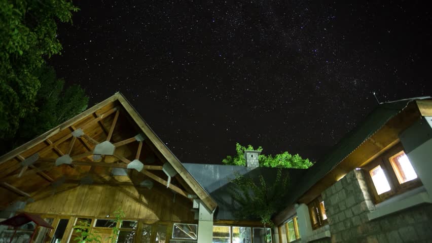Timelapse of Stars moving over a gues house in Khaplu Gilgit Baltistan Pakistan
