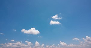 Blue sky with clouds 4K ProRes422 High quality time lapse video Blue sky cloud video time lapse Movie process by raw images Sky cloud time lapse video clear without dust or bird Sky time lapse high qu