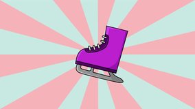 Animation of an ice skating shoe icon with a rotating background - Powered by Shutterstock - Get 15% off with code: PIKWIZARD15