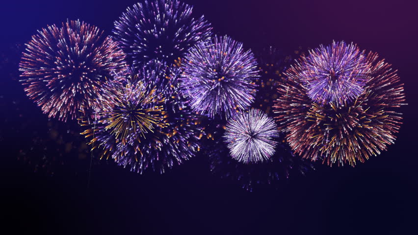 Seamless Loop, Fireworks trail glow particles explosion background.
