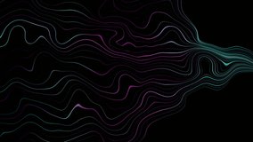 Blue and purple shiny wavy lines abstract elegant background. Seamless looping motion design. Video animation Ultra HD 4K 3840x2160