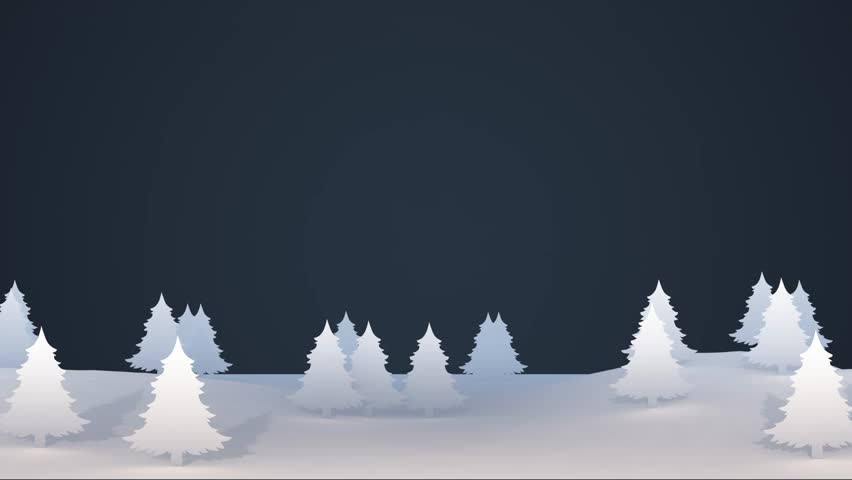 3D animation - Looped animated Christmas background of a landscape of flat white pine trees on a dark blue background at 60 fps - Powered by Shutterstock - Get 15% off with code: PIKWIZARD15