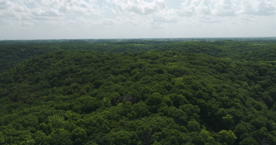 Great River Bluffs State Park With Expansive Views Of Forest In Minnesota, United States. - aerial