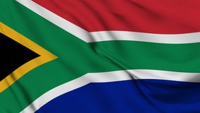 South Africa flag seamless loop animation. 4K