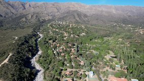 Aerial view of the neighborhood, Rincon del este, Villa de Merlo, San Luis Province, Argentina. Third microclimate in the world.