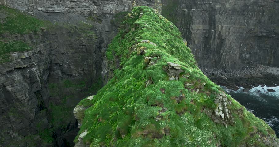 Cinematic aerial of Cliffs of Moher, Ireland 4k
