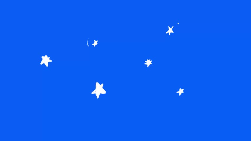 Moving stars shine on blue background