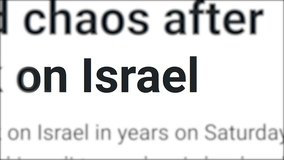 Fast-changing electronic media headlines about Israel. Breaking news about the situation in the country. Martial law after a treacherous attack