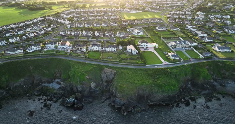 Luxury private houses located on the ocean coast 4k