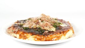 Okonomiyaki Japanese traditional food, video clip