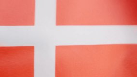 Danish national flag waving by the wind