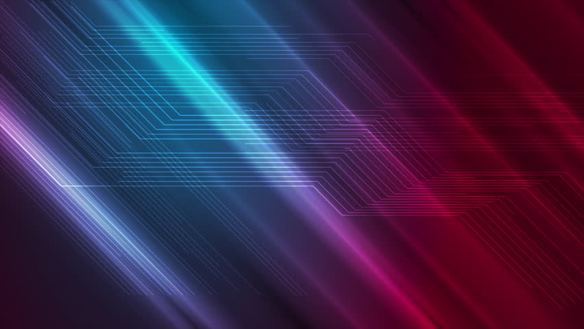 Bright glowing circuit boards lines abstract technology background. Seamless looping motion design. Video animation Ultra HD 4K 3840x2160