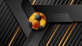 Luxury sport background with stripes and golden soccer ball. Seamless looping motion design. Video animation Ultra HD 4K 3840x2160
