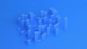 Abstract 3d animation, blue geometric background design, 4k seamless looped video