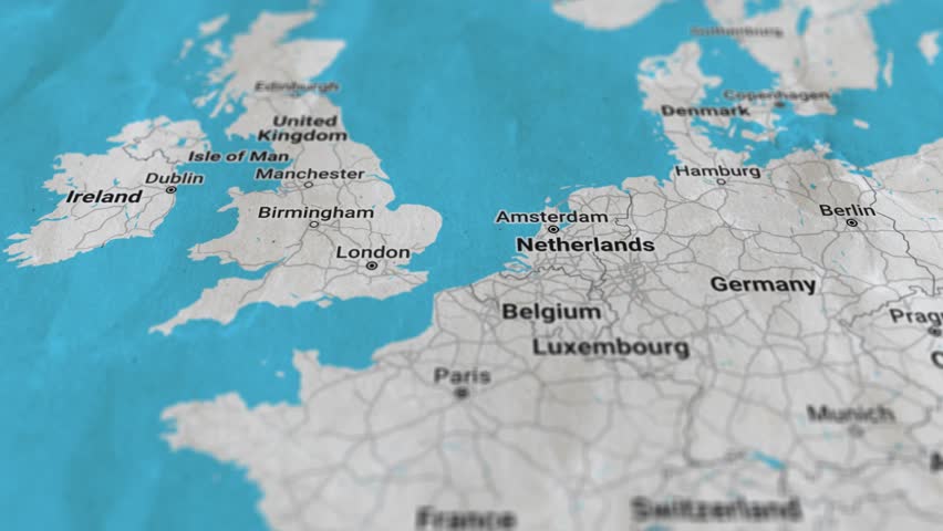 Northern Europe, Paper Travel Map Royalty-Free Stock Footage #1109960921