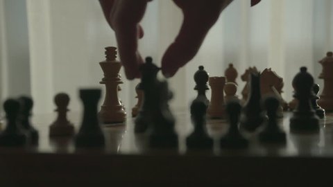 Checkmate, 180fps slow motion shot of a player winning in chess