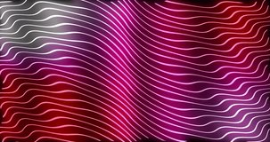 Wavy Bright neon abstract gradient lines tech futuristic motion background. Seamless looping geometric pattern. 4K resolution abstract wave video animation on black background.