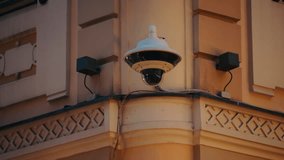 Office protection: CCTV cameras on building wall