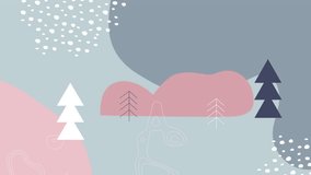 Animation of santa claus in sleigh pulled by reindeers over christmas tree and abstract shapes. Christmas festivity and celebration concept - Powered by Shutterstock - Get 15% off with code: PIKWIZARD15
