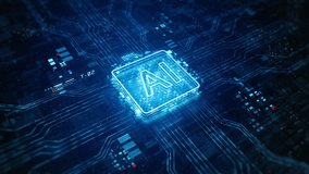 Artificial intelligence concept. Brain over circuit board. Chatbot and learning modern computer technology, Technology digital abstract background 4k - Powered by Shutterstock - Get 15% off with code: PIKWIZARD15