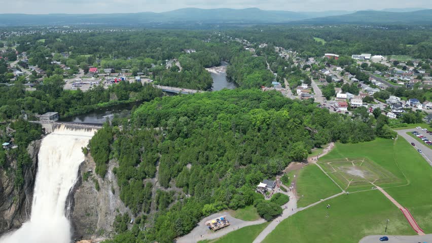 
Montmorency Falls (French: Chute Montmorency) is a waterfall located near Quebec City, Canada. It is one of the most famous and impressive waterfalls in the province of Quebec and a popular tourist a