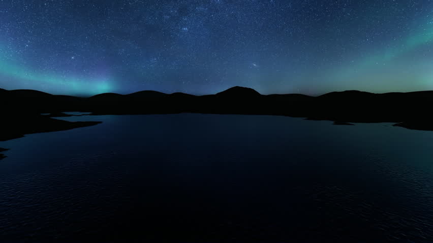 Camera approaching the sky with Aurora Borealis' playful colors | Shutterstock HD Video #1109987829