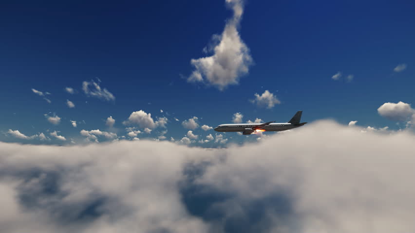 Airplane above clouds moving slowly forward, 4K | Shutterstock HD Video #1109987851