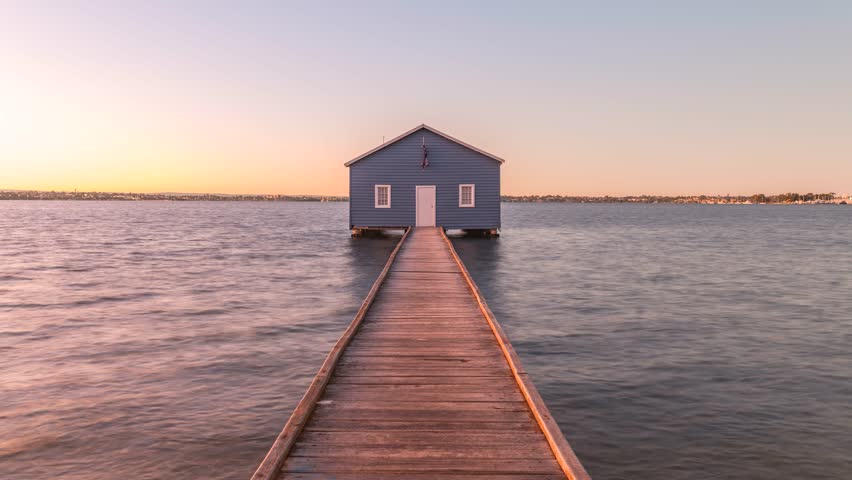 Sunrise at Blue Boat House, Crawley, Perth, Western Australia Timelapse 4K