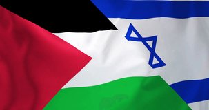 Animation of flags of israel and palestine waving. Palestine, israel, national flag, conflict, middle east concept digitally generated video.