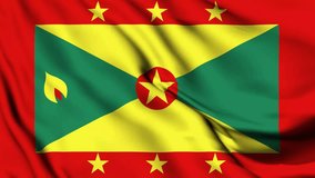 Grenada waving flag 4K animation video. Grenada waving flag seamless looping animation