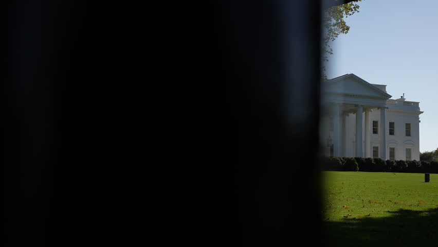White House Washington DC Pan From Behind Gate