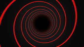 Black and Red Hypnotic Spiral Tunnel Background VJ Loop in 4K