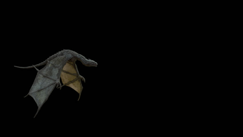 Realistic Dragon flying and breathing flame. Production Quality Seamless loop with alpha channel in ProRes 4444 codec, 25 FPS. Royalty-Free Stock Footage #1110012855
