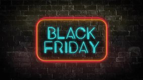 Black Friday shopping, symbol glow sale black Friday sale Perfect video for black Friday sales. 4k black Friday sales animation in 4k. shopping