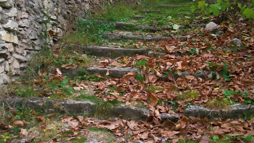 Stone stair steps in Safranbolu district of Karabuk province, which is on the historical and UNESCO world heritage list.