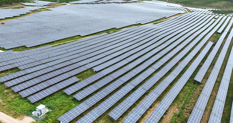Aerial Photovoltaic Power Station Video，clean energy，Farmland composite power plant，china Royalty-Free Stock Footage #1110030695