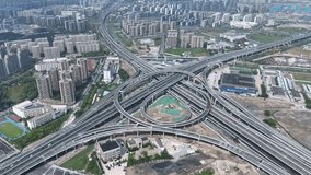 Aerial Video of Urban Interchanges，Transportation Hub，expressway，China