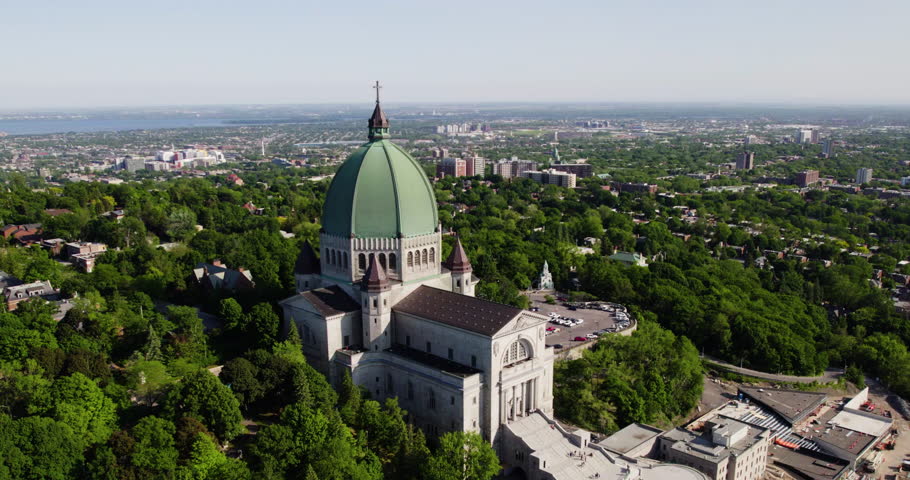 Aerial view backwards away from Saint Joseph