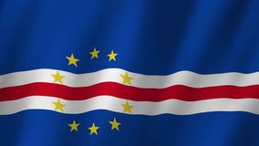 Cape Verde Flag. National 3d Cape Verde flag waving. Flag of Cape Verde footage video waving in wind. Flag of Cape Verde 4K Animation