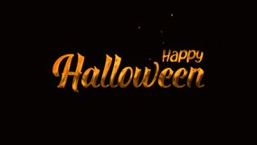 Happy Halloween text orange Animation. This Animated Handwritten Suitable for the world's halloween Celebration Opener. Alpha Channel - Powered by Shutterstock - Get 15% off with code: PIKWIZARD15