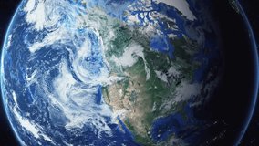 Earth zoom in from space and focus on Zuelpich, Germany. 3D Animation. Stock video footage. Background for travel intro.