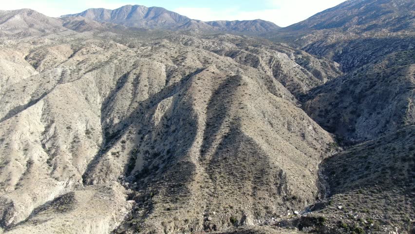 Wild deserted landscape of the California National Park, Cahuilla Indians Reservation mountains, USA
