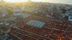 Grand Bazaar. Aerial view of Grand Bazaar. Aerial view of the roofs of the Grand Bazaar. The most visited tourist attraction in Istanbul. - Powered by Shutterstock - Get 15% off with code: PIKWIZARD15