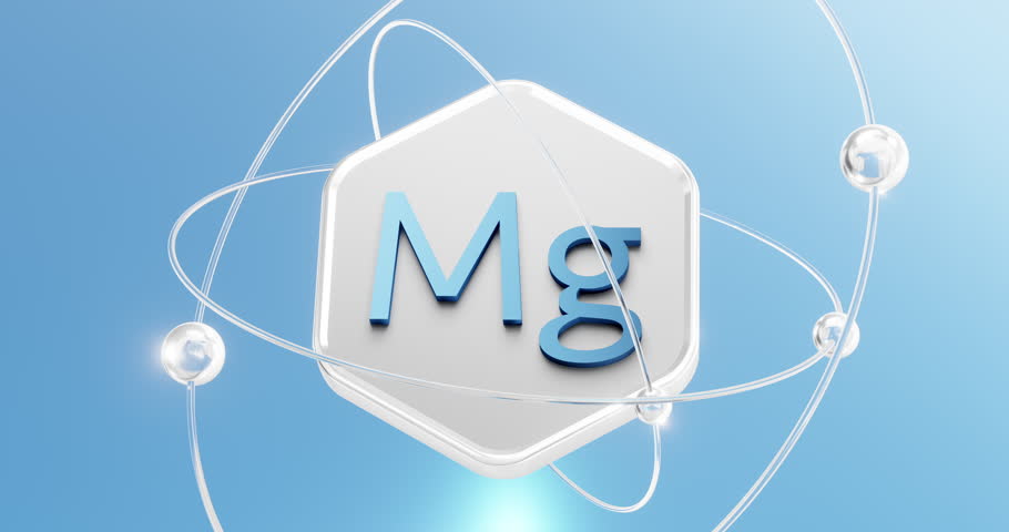 symbol of magnesium - mg located on a hexagon with rotating atoms and orbits, protection of magnesium Royalty-Free Stock Footage #1110076661