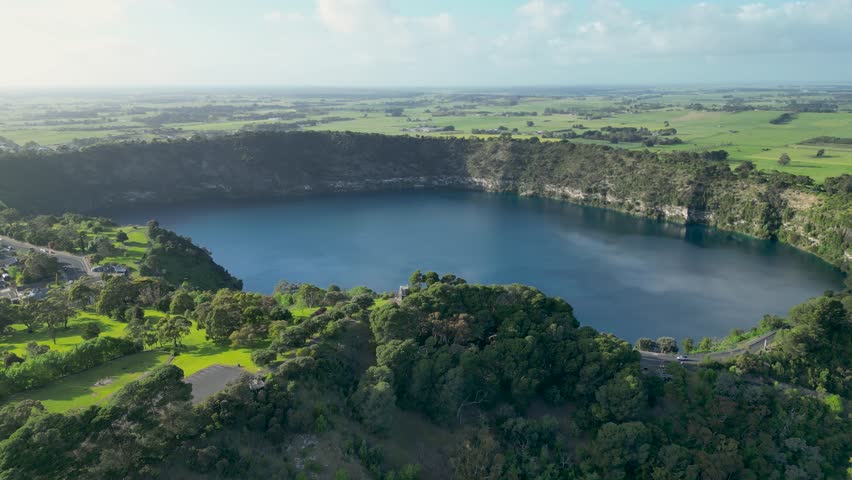 Aerial view of the Blue Lake in Mt Gambier, South Australia