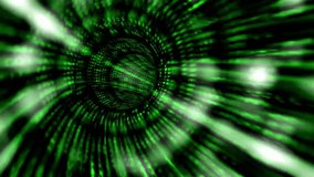 Binary Code - Black and Green. Changing Digits 0 and 1 on the Screen. Data Code. Encoding. Row Matrix. 4K Video Animation LoopableAbstract dot
