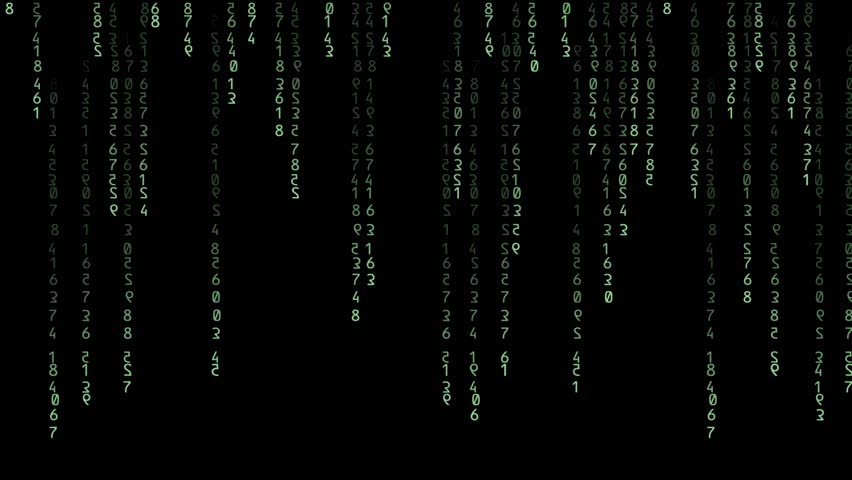 matrix digital code rain motion animation green encoding, row matrix background. Binary Code Numbers Zero And One Randomly Populating Computer Screen Royalty-Free Stock Footage #1110099723